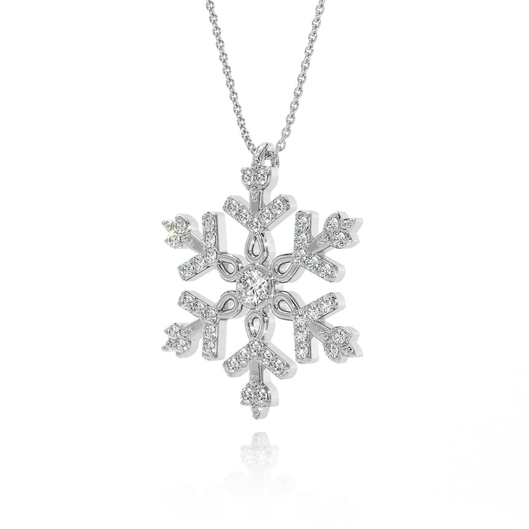 Snowflake Pendant With Lab Grown Diamonds - S3002 in Necklace by 18 KARATS