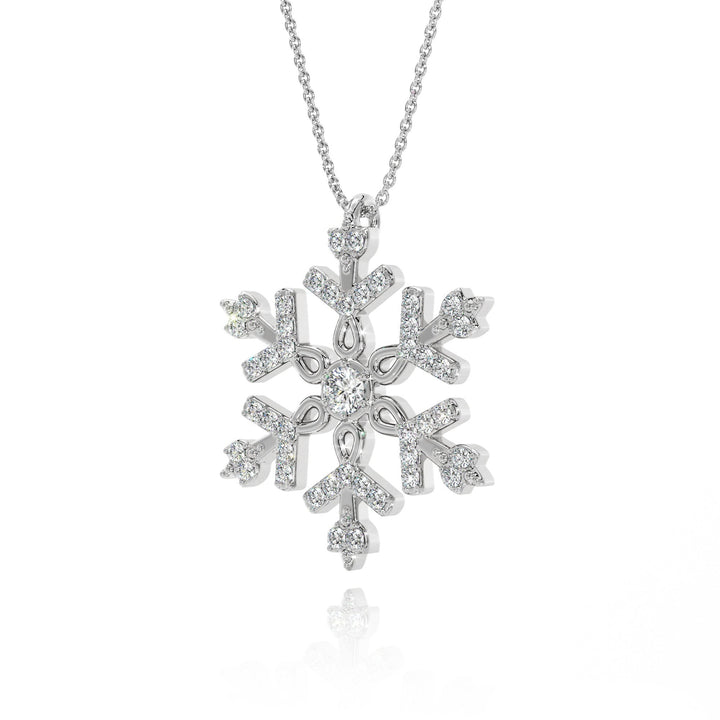 Snowflake Pendant With Lab Grown Diamonds - S3002 in Necklace by 18 KARATS