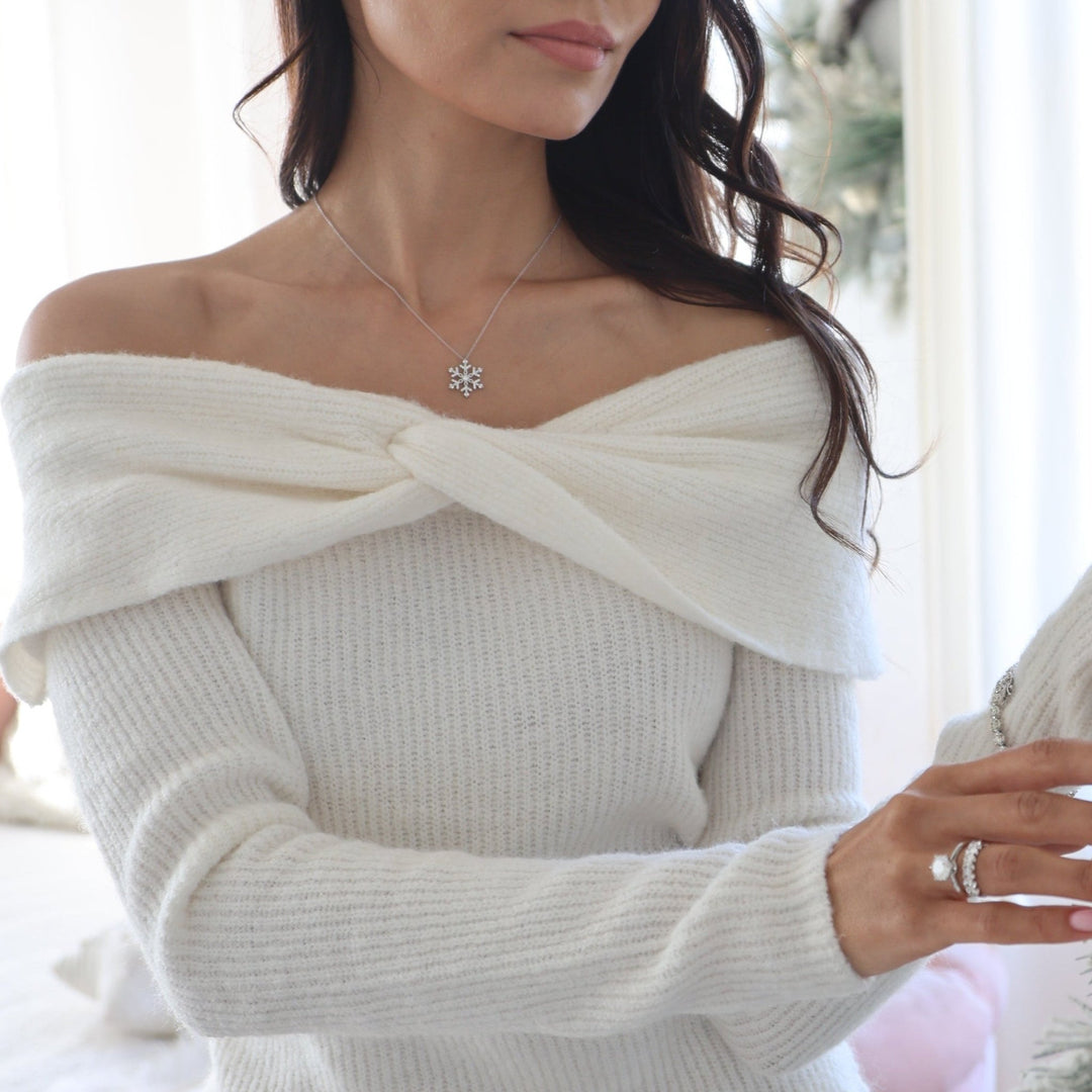 Snowflake Pendant With Lab Grown Diamonds - S3002 in Necklace by 18 KARATS