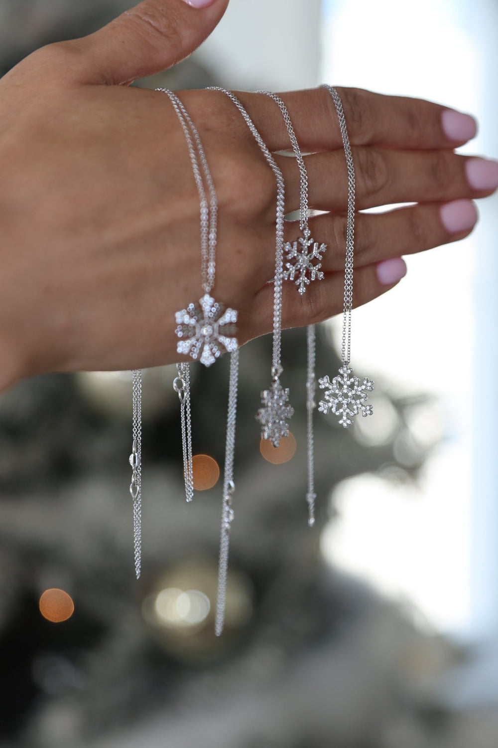 Snowflake Pendant With Lab Grown Diamonds - S3003 in Necklace by 18 KARATS