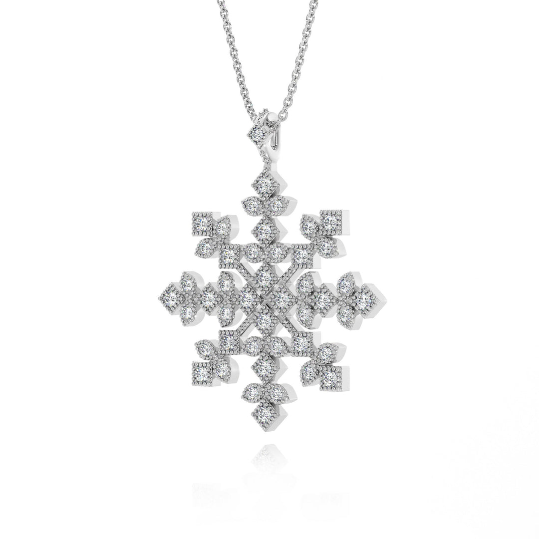 Snowflake Pendant With Lab Grown Diamonds - S3003 in Necklace by 18 KARATS