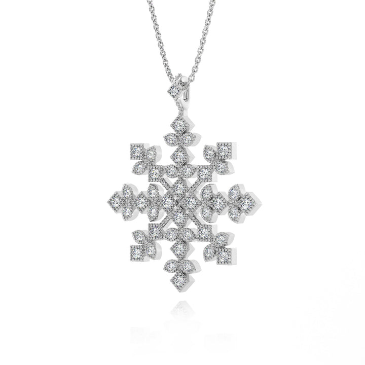 Snowflake Pendant With Lab Grown Diamonds - S3003 in Necklace by 18 KARATS