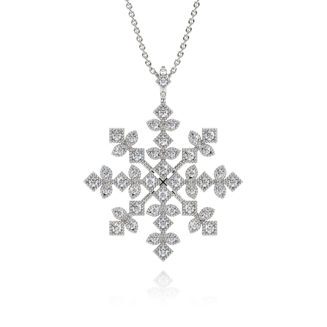 Snowflake Pendant With Lab Grown Diamonds - S3003 in Necklace by 18 KARATS