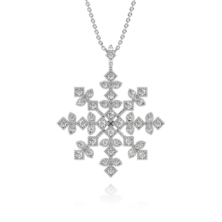Snowflake Pendant With Lab Grown Diamonds - S3003 in Necklace by 18 KARATS