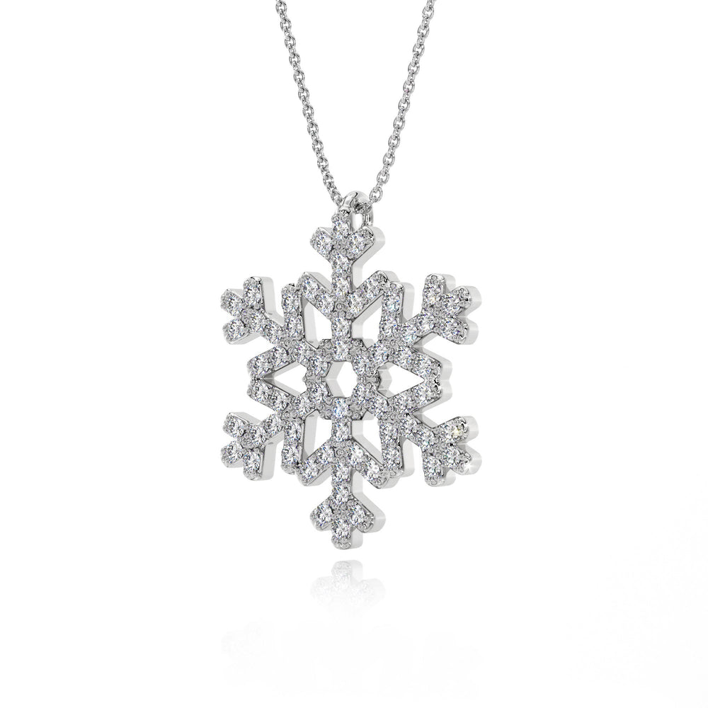 Snowflake Pendant With Lab Grown Diamonds - S3004 in Necklace by 18 KARATS