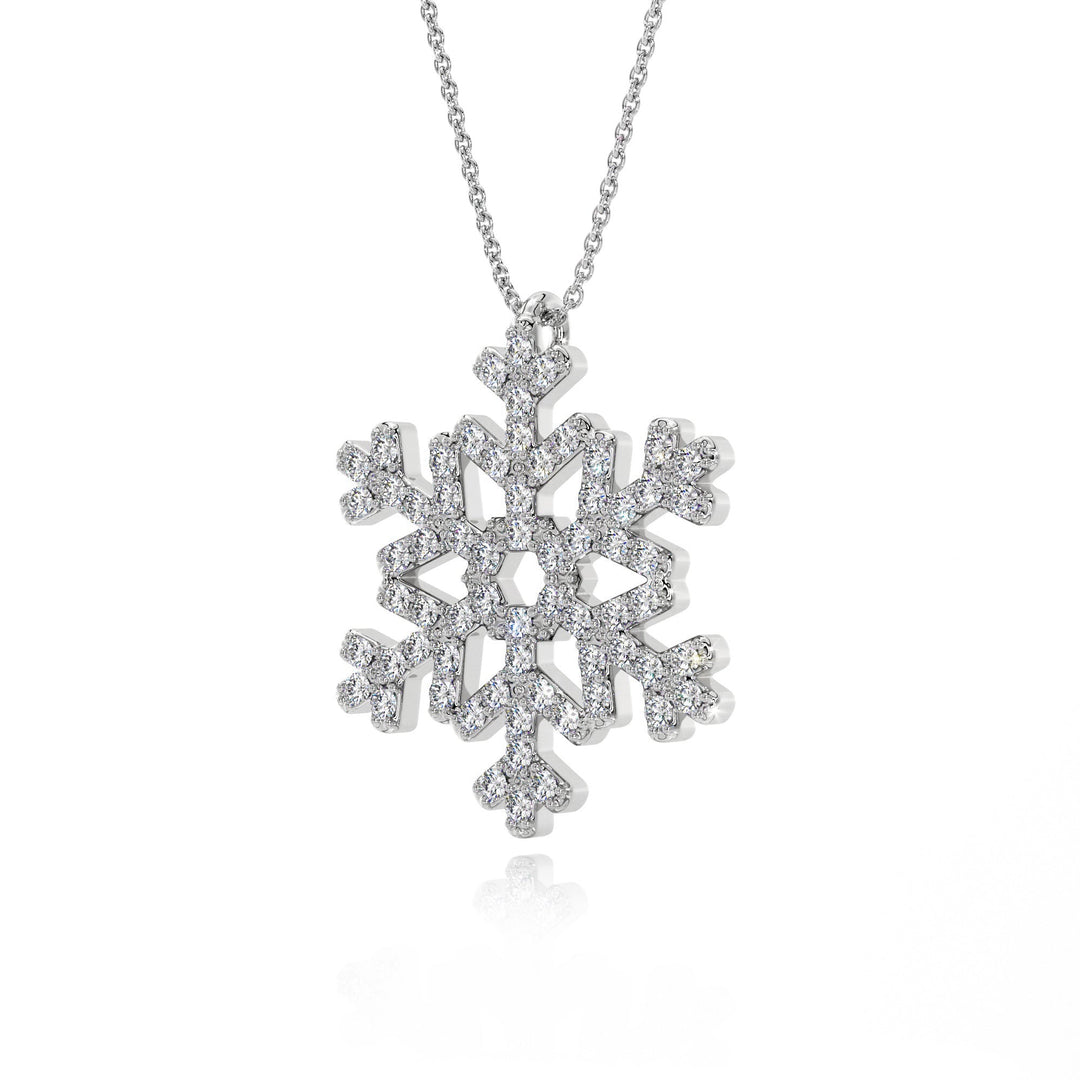 Snowflake Pendant With Lab Grown Diamonds - S3004 in Necklace by 18 KARATS