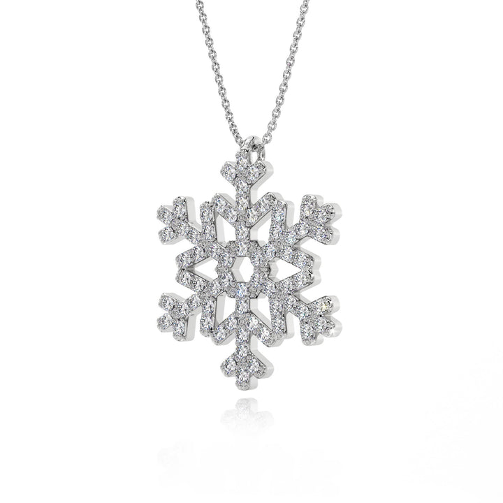 Snowflake Pendant With Lab Grown Diamonds - S3004 in Necklace by 18 KARATS