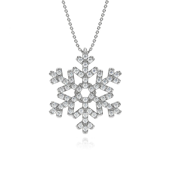 Snowflake Pendant With Lab Grown Diamonds - S3004 in Necklace by 18 KARATS