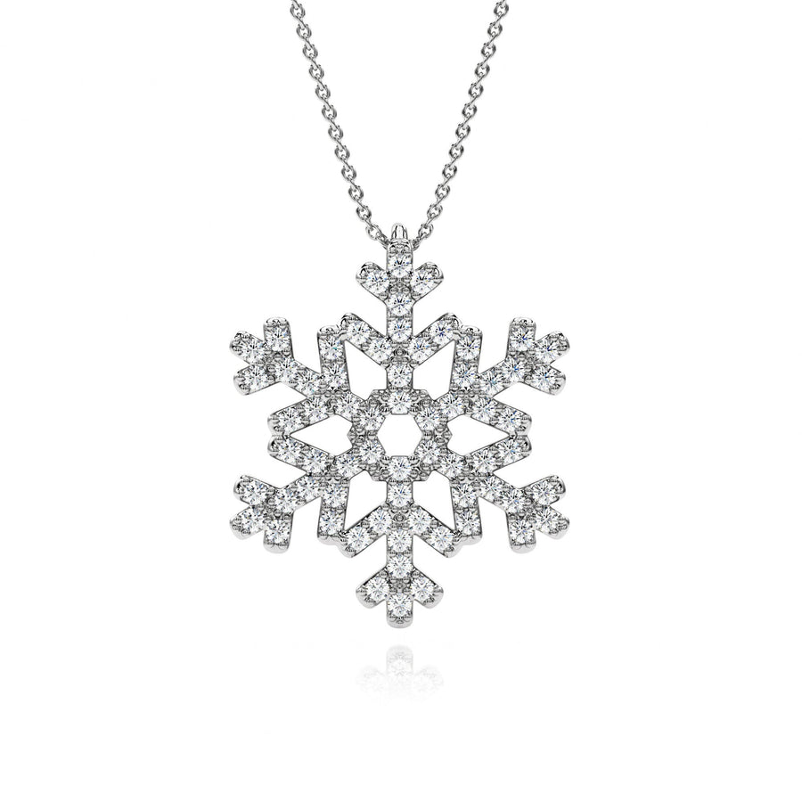 Snowflake Pendant With Lab Grown Diamonds - S3004 in Necklace by 18 KARATS