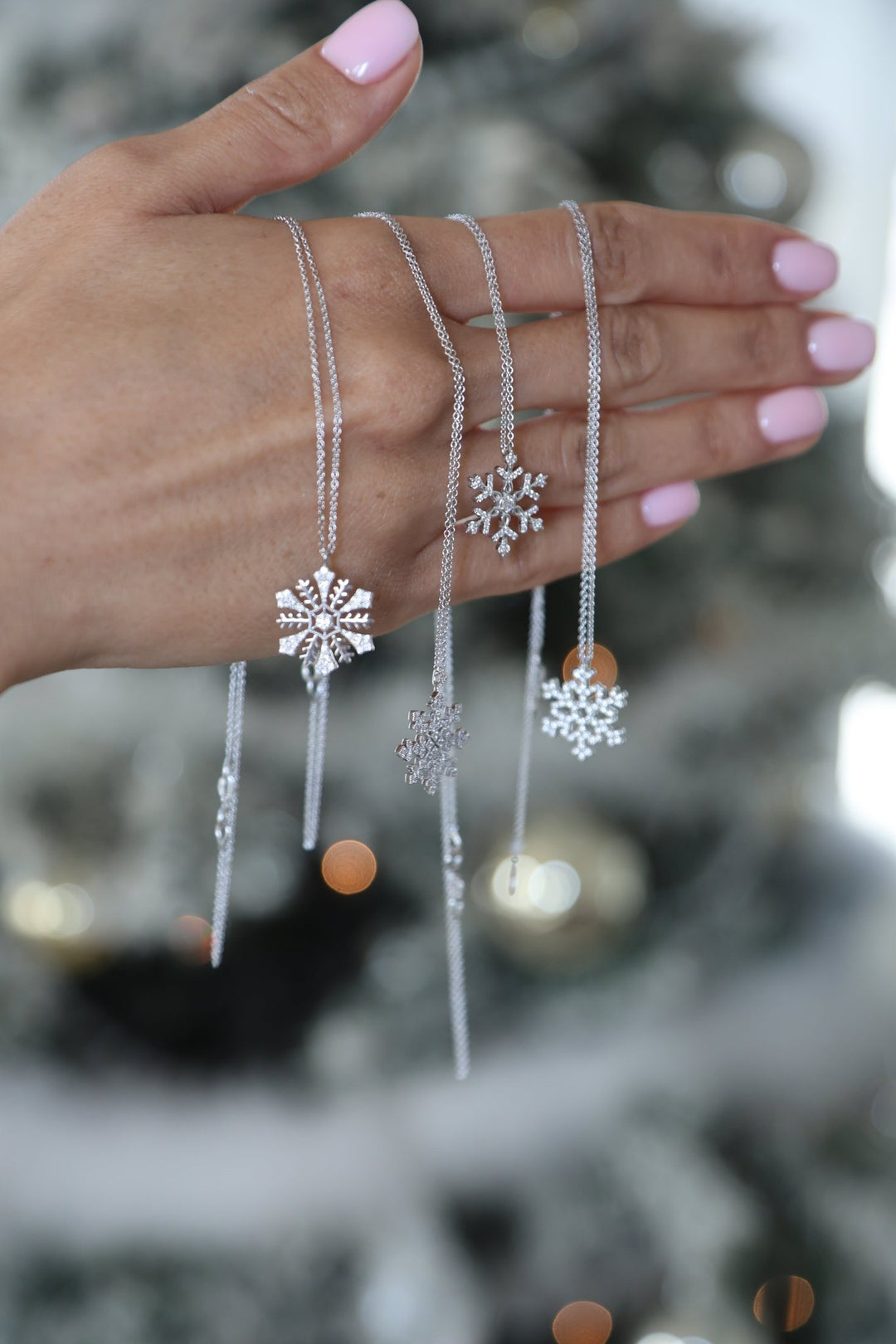 Snowflake Pendant With Lab Grown Diamonds - S3005 in Necklace by 18 KARATS