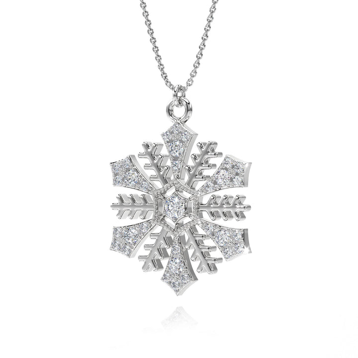 Snowflake Pendant With Lab Grown Diamonds - S3005 in Necklace by 18 KARATS