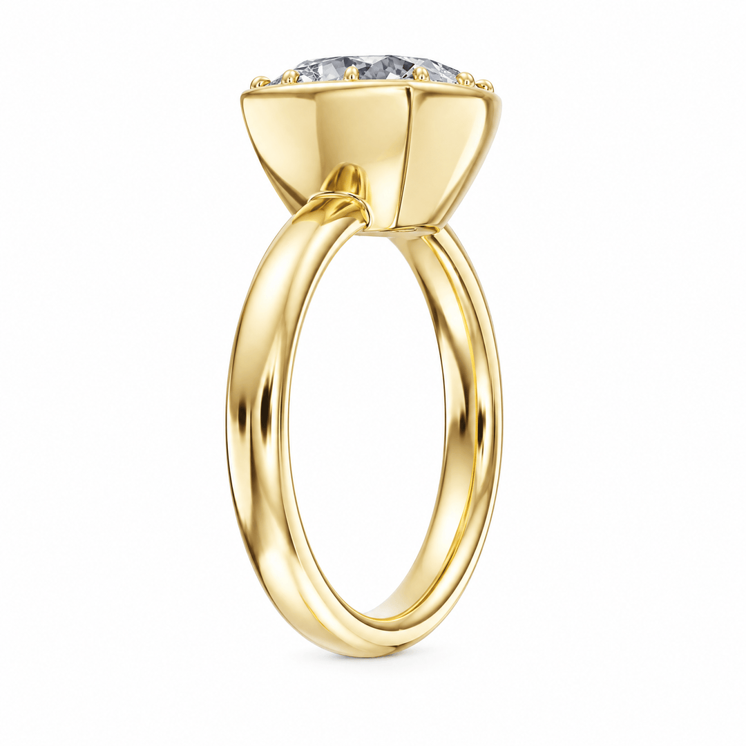Solenne Button Back Cushion Diamond Engagement Ring in Ring by 18 KARATS INC.