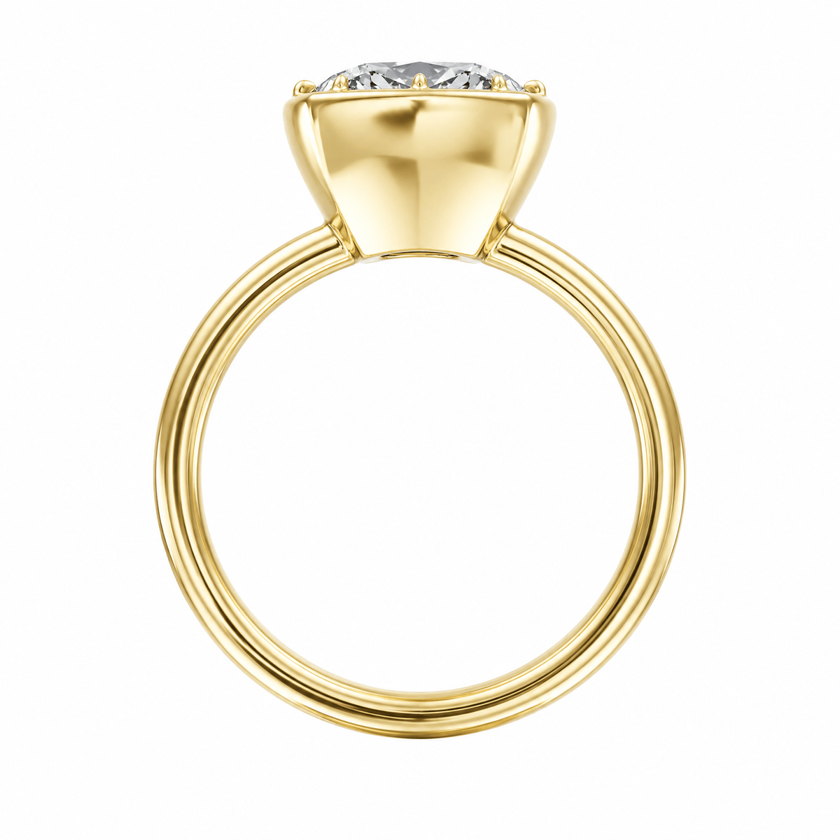 Solenne Button Back Cushion Diamond Engagement Ring in Ring by 18 KARATS INC.