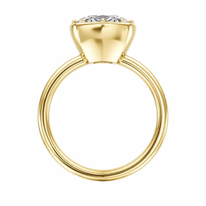 Solenne Button Back Cushion Diamond Engagement Ring in Ring by 18 KARATS INC.