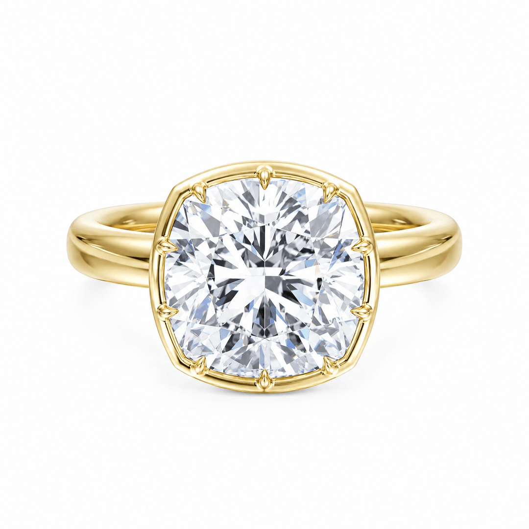 Solenne Button Back Cushion Diamond Engagement Ring in Ring by 18 KARATS INC.
