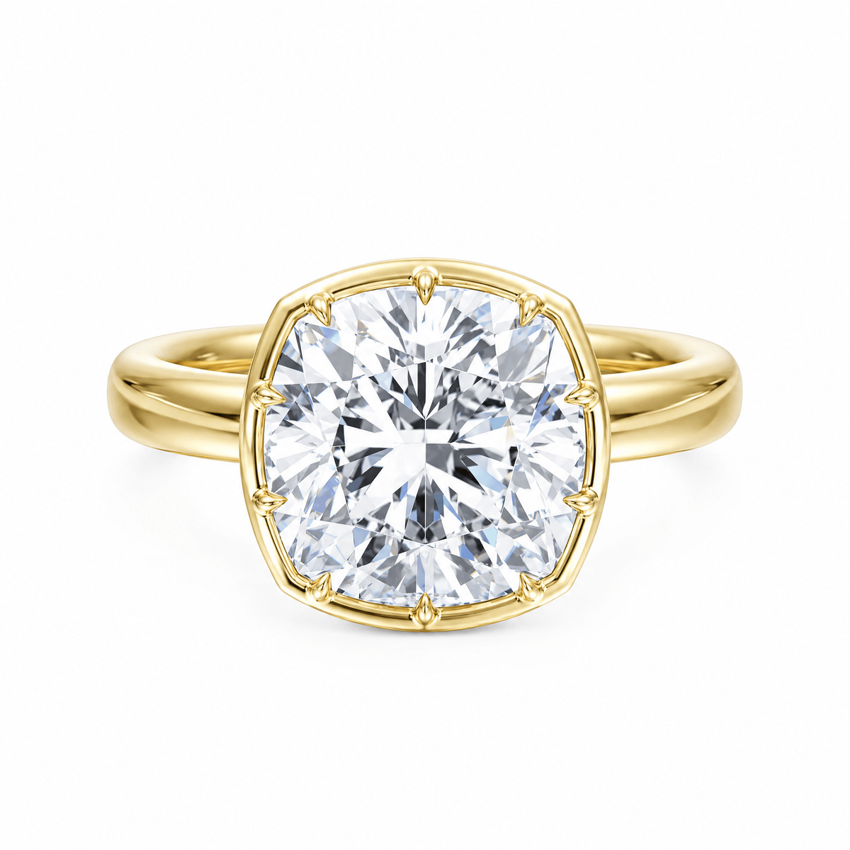 Solenne Button Back Cushion Diamond Engagement Ring in Ring by 18 KARATS INC.