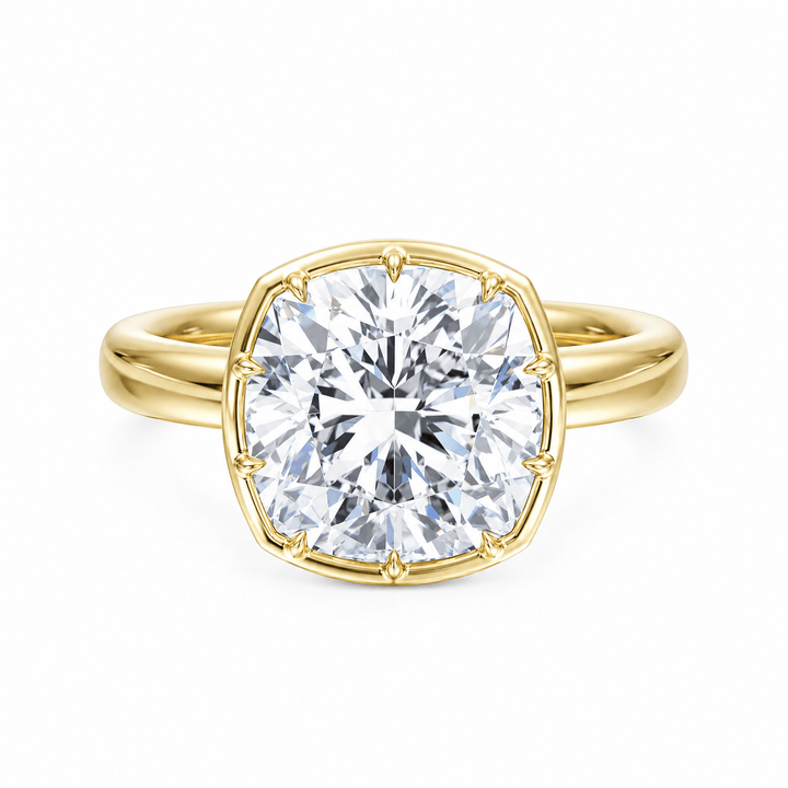 Solenne Button Back Cushion Diamond Engagement Ring in Ring by 18 KARATS INC.