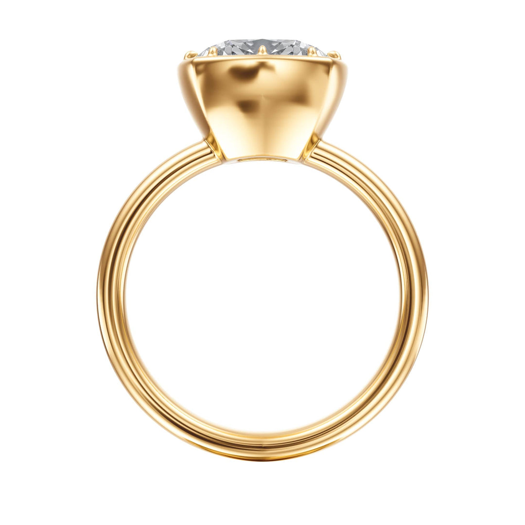 Solenne Button Back Cushion Diamond Engagement Ring - R1077 in Ring by 18 KARATS INC.