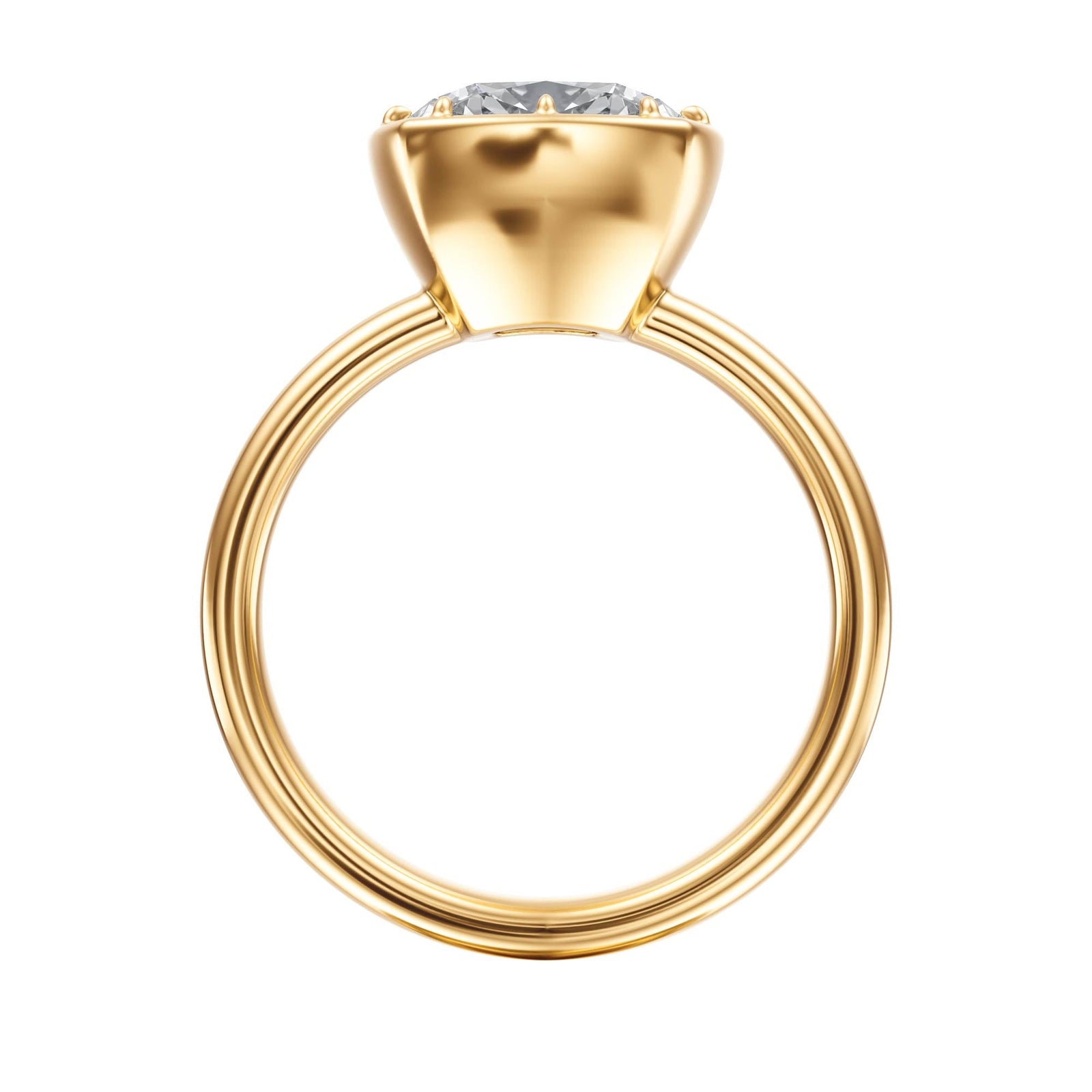 Solenne Button Back Cushion Diamond Engagement Ring - R1077 in Ring by 18 KARATS INC.