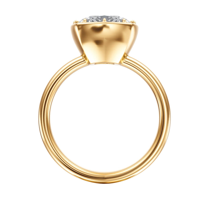 Solenne Button Back Cushion Diamond Engagement Ring - R1077 in Ring by 18 KARATS INC.