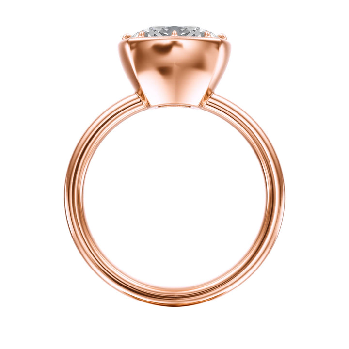 Solenne Button Back Cushion Diamond Engagement Ring - R1077 in Ring by 18 KARATS INC.