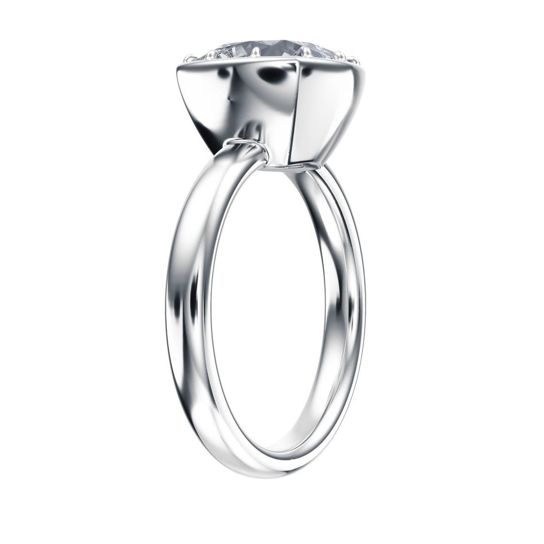 Solenne Button Back Cushion Diamond Engagement Ring - R1077 in Ring by 18 KARATS INC.