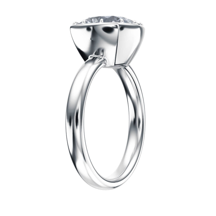 Solenne Button Back Cushion Diamond Engagement Ring - R1077 in Ring by 18 KARATS INC.