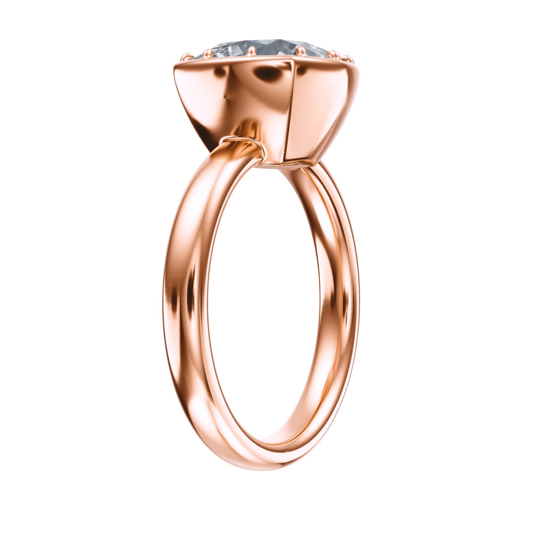 Solenne Button Back Cushion Diamond Engagement Ring - R1077 in Ring by 18 KARATS INC.