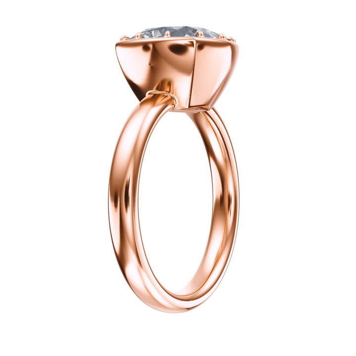 Solenne Button Back Cushion Diamond Engagement Ring - R1077 in Ring by 18 KARATS INC.