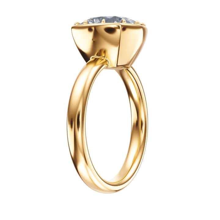 Solenne Button Back Cushion Diamond Engagement Ring - R1077 in Ring by 18 KARATS INC.