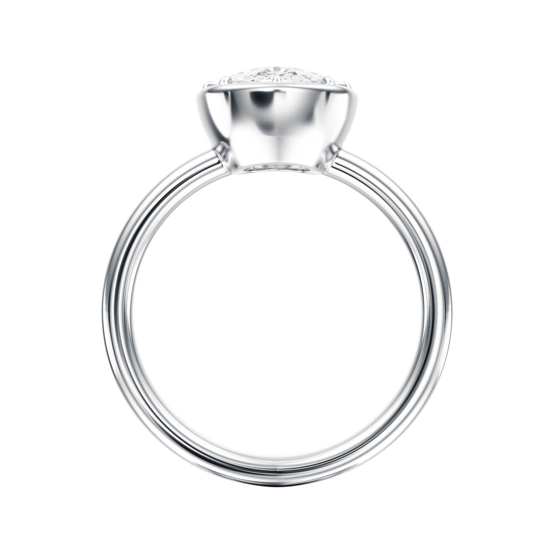 Solenne Button Back Elongated Cushion Diamond Engagement Ring - R1076 in Ring by 18 KARATS INC.