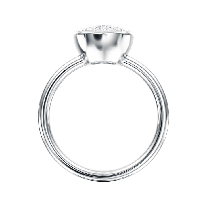 Solenne Button Back Elongated Cushion Diamond Engagement Ring - R1076 in Ring by 18 KARATS INC.