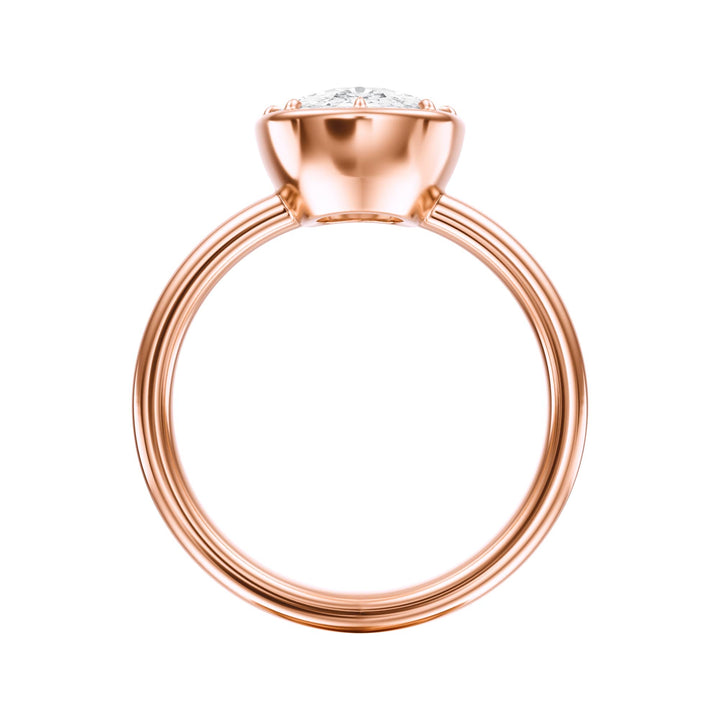 Solenne Button Back Elongated Cushion Diamond Engagement Ring - R1076 in Ring by 18 KARATS INC.
