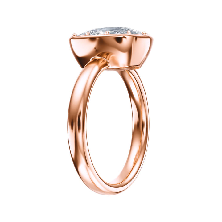 Solenne Button Back Elongated Cushion Diamond Engagement Ring - R1076 in Ring by 18 KARATS INC.