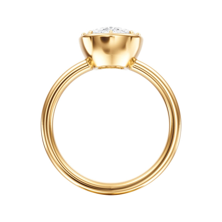 Solenne Button Back Elongated Cushion Diamond Engagement Ring - R1076 in Ring by 18 KARATS INC.