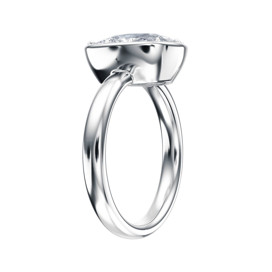 Solenne Button Back Elongated Cushion Diamond Engagement Ring - R1076 in Ring by 18 KARATS INC.