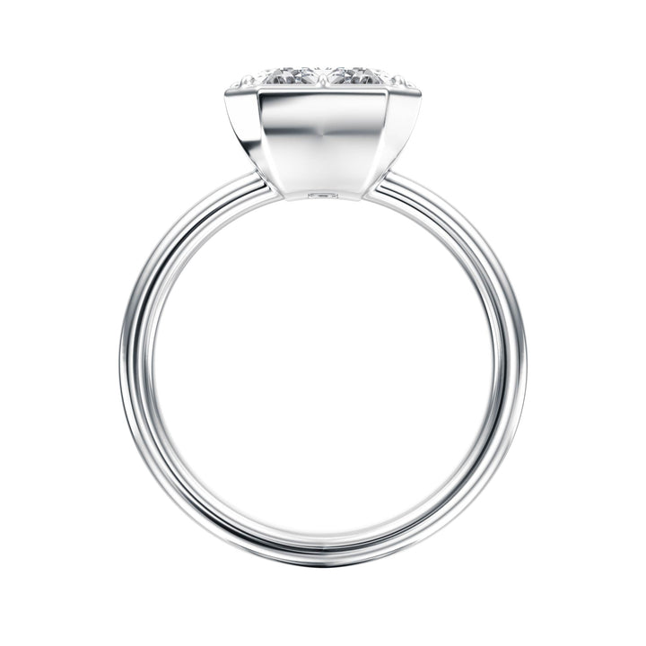 Solenne Button Back Emerald Diamond Engagement Ring - R1075 in Ring by 18 KARATS INC.