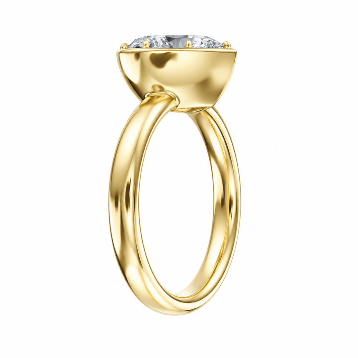 Solenne Button Back Heart Diamond Engagement Ring in Ring by 18 KARATS INC.