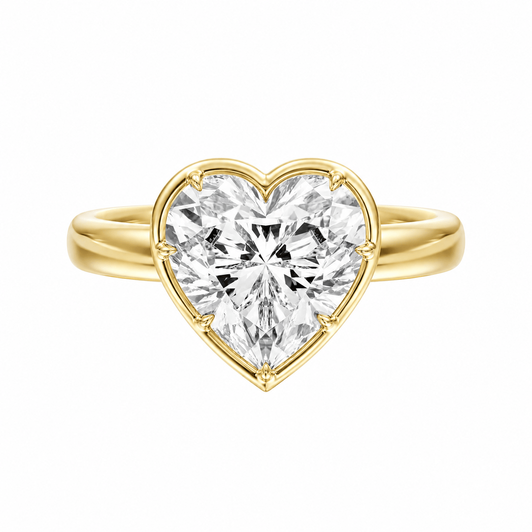 Solenne Button Back Heart Diamond Engagement Ring in Ring by 18 KARATS INC.