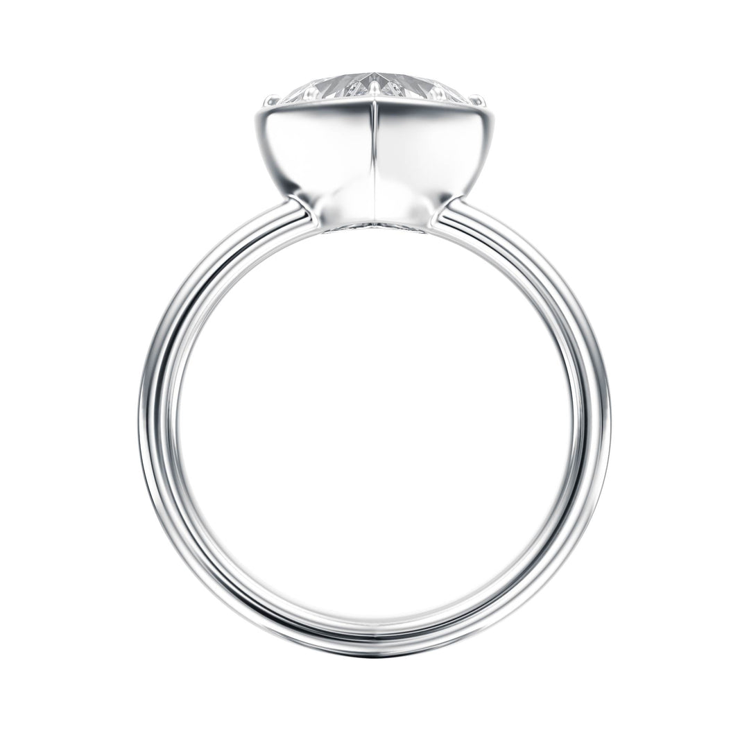 Solenne Button Back Heart Diamond Engagement Ring - R1074 in Ring by 18 KARATS INC.