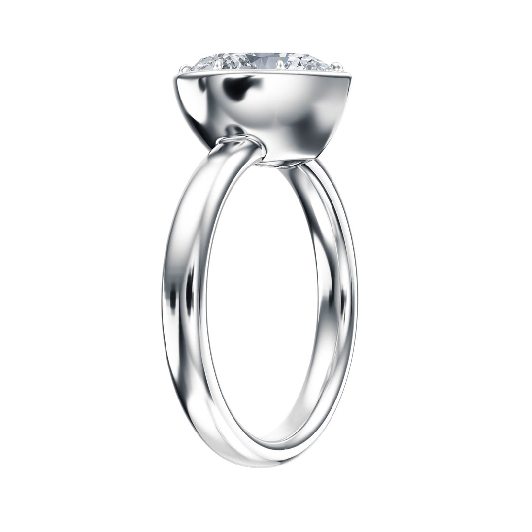 Solenne Button Back Heart Diamond Engagement Ring - R1074 in Ring by 18 KARATS INC.