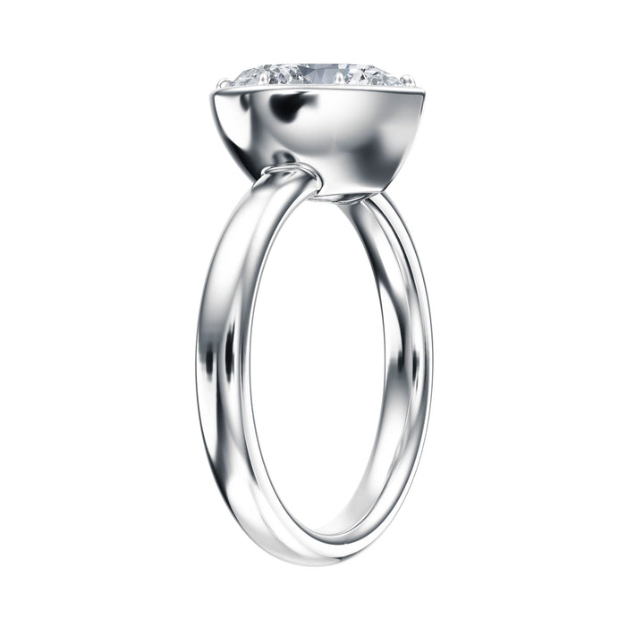Solenne Button Back Heart Diamond Engagement Ring - R1074 in Ring by 18 KARATS INC.