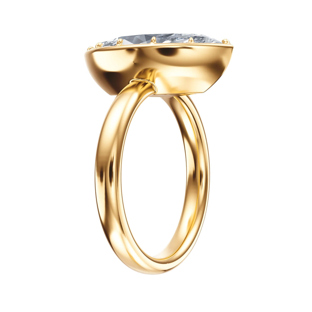 Solenne Button Back Marquise Diamond Engagement Ring - R1073 in Ring by 18 KARATS INC.
