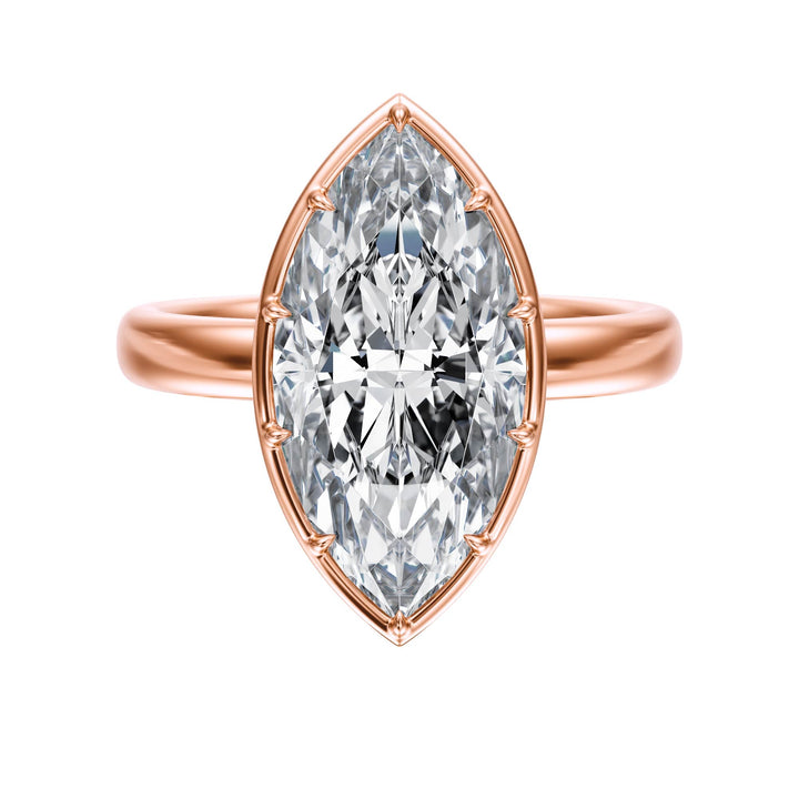 Solenne Button Back Marquise Diamond Engagement Ring - R1073 in Ring by 18 KARATS INC.