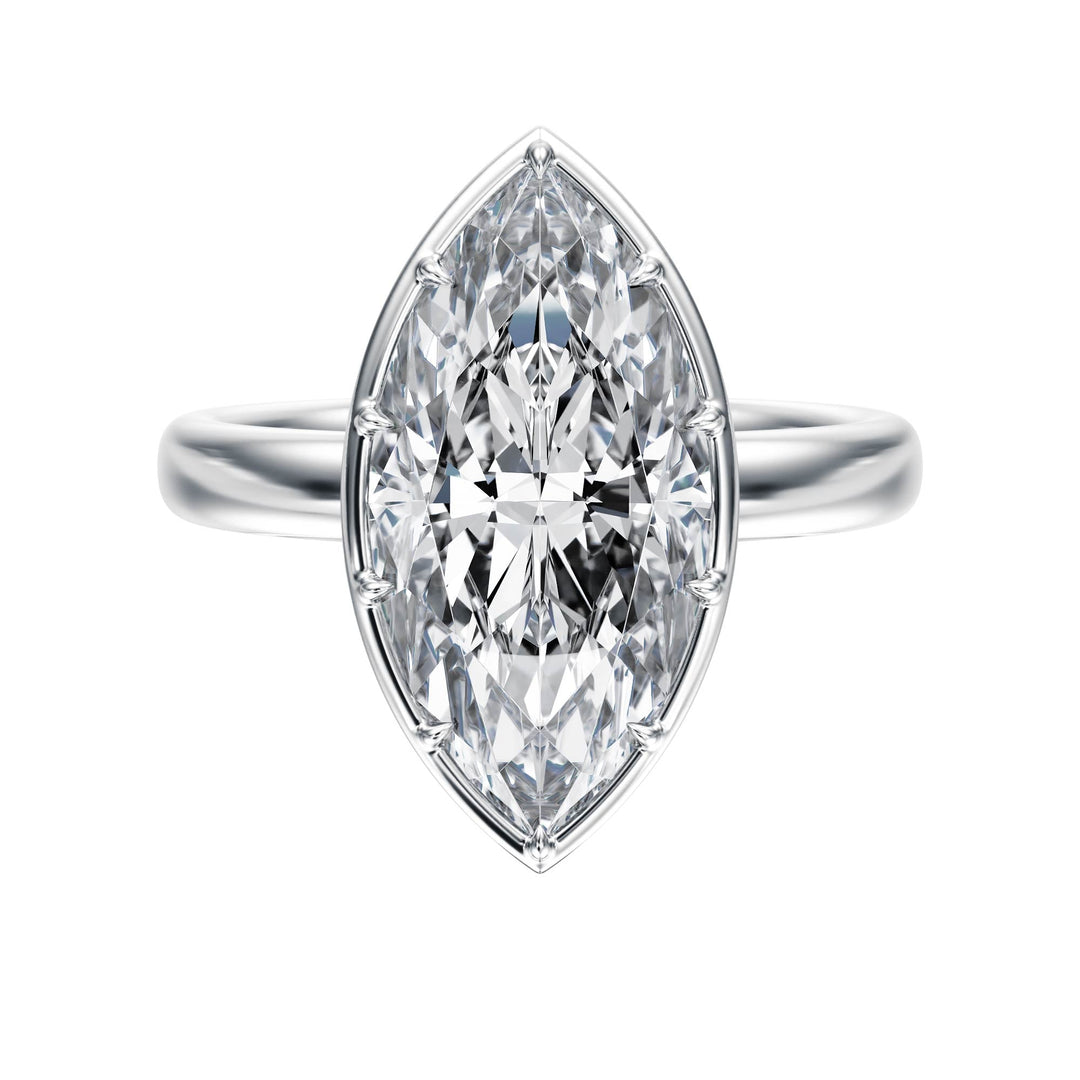Solenne Button Back Marquise Diamond Engagement Ring - R1073 in Ring by 18 KARATS INC.
