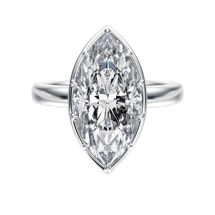 Solenne Button Back Marquise Diamond Engagement Ring - R1073 in Ring by 18 KARATS INC.
