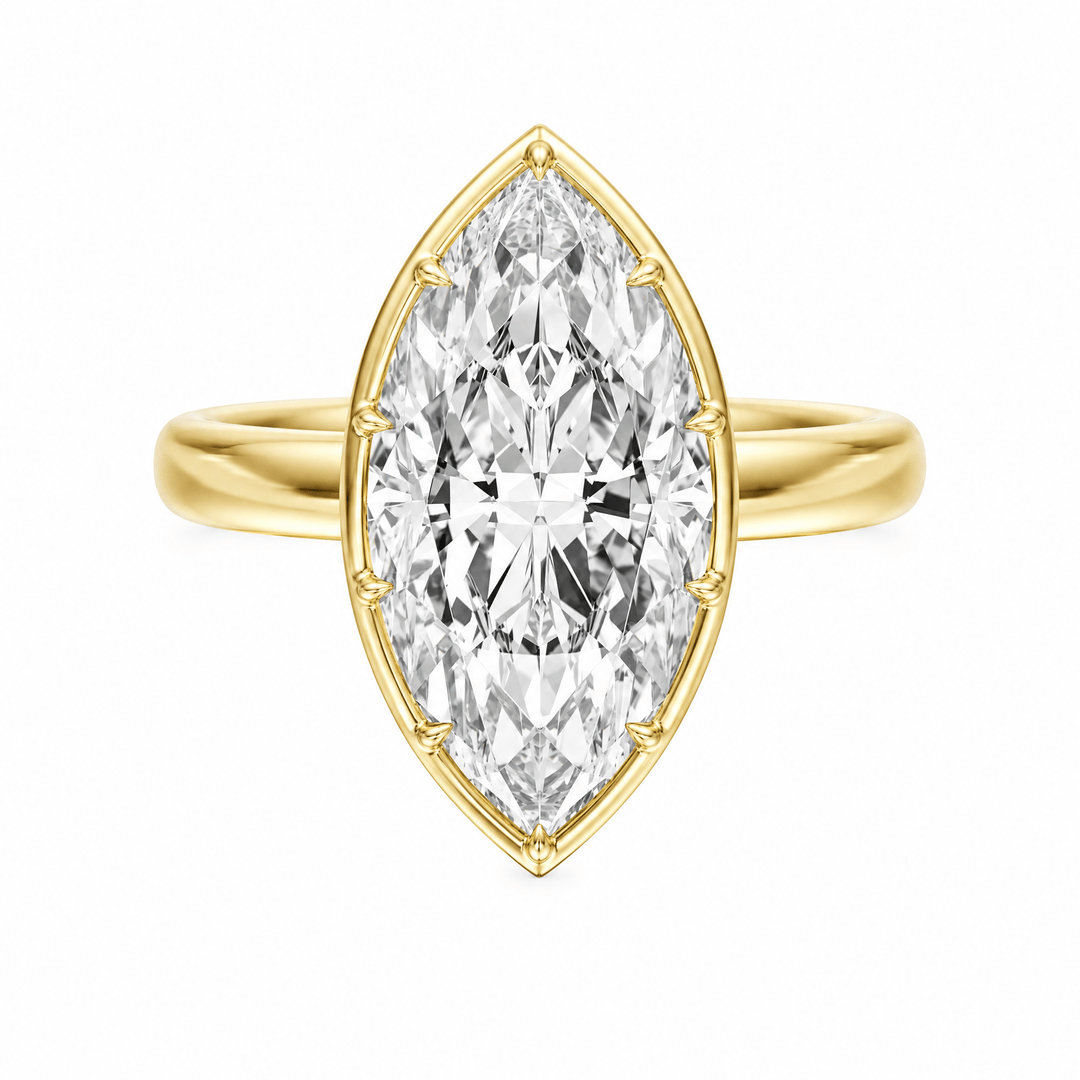 Solenne Button Back Marquise Lab Diamond Engagement Ring in Ready Rings by 18 KARATS INC.