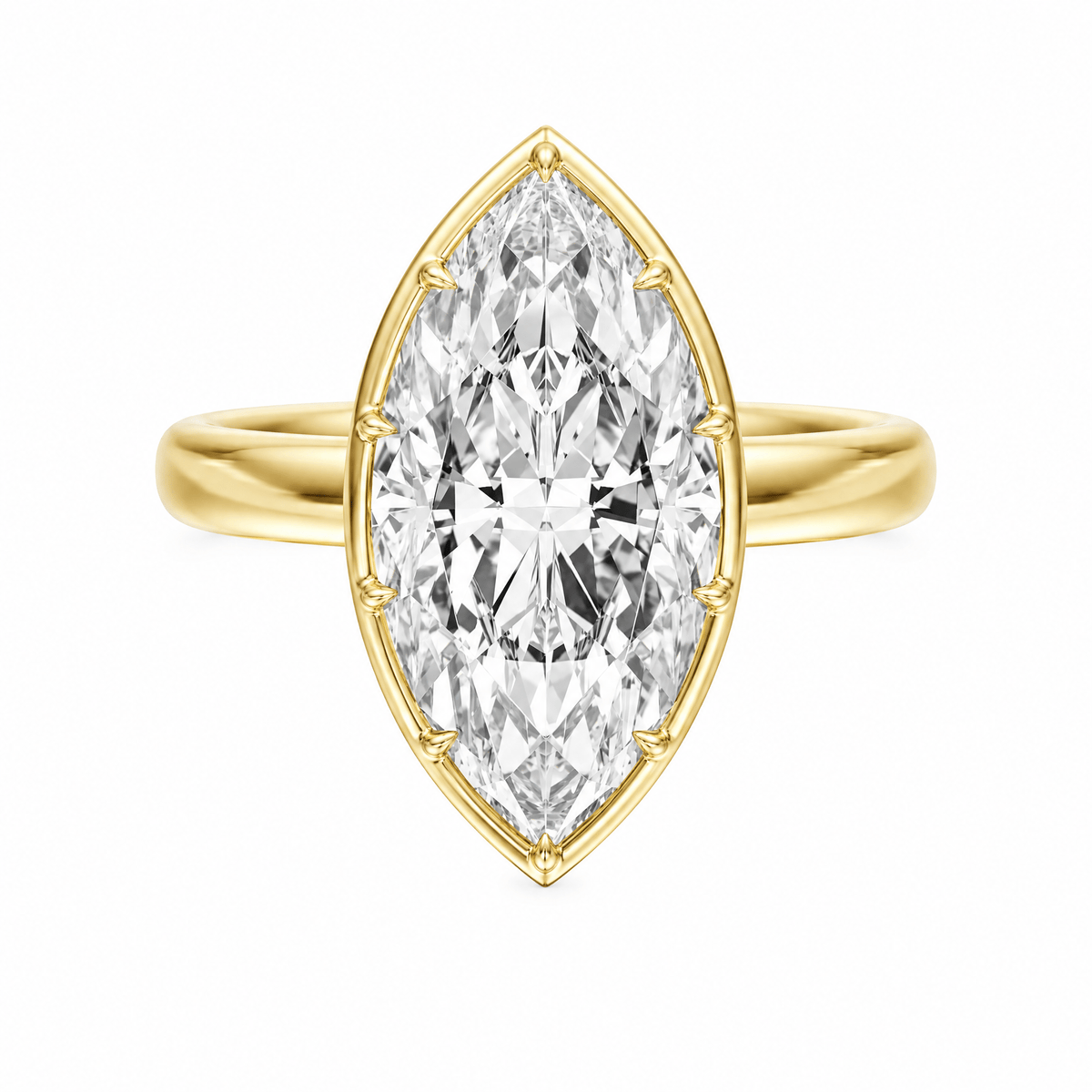 Solenne Button Back Marquise Lab Diamond Engagement Ring in Ready Rings by 18 KARATS INC.