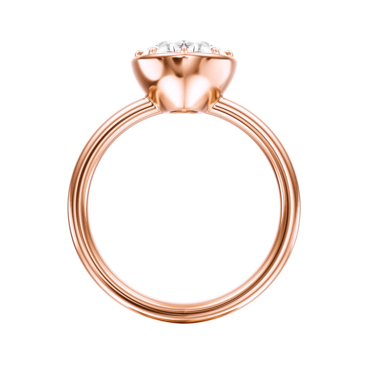 Solenne Button Back Oval Diamond Engagement Ring - R1072 in Ring by 18 KARATS INC.