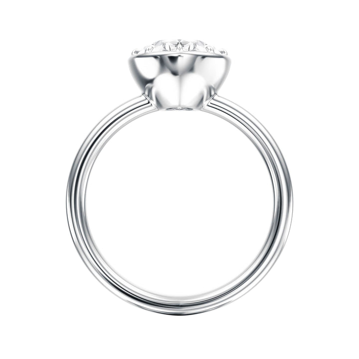 Solenne Button Back Oval Diamond Engagement Ring - R1072 in Ring by 18 KARATS INC.